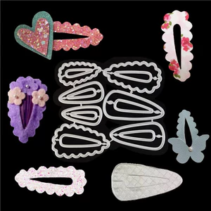 7 Hình Dạng Khác Nhau Kẹp Tóc Kim Loại Thép Carbon Cắt Khuôn DIY Vải Album Ảnh Thiệp Chúc Mừng Cắt Chết Giấy Thủ Công Sổ Lưu Niệm Dập Nổi Khắc Bản Mẫu