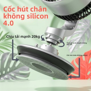 [VINZEO] Quạt Treo Tường Không Khoan Tường - Pin 5400mAh - Bảo Hành 1 Đổi 1 - Cho Nhà Bếp & Nhà Tắm