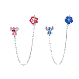 Sáng Tạo Anime Hoạt Hình Stitch Hoa Nhỏ Giọt Dầu Bông Tai Bông Tai Trang Sức
