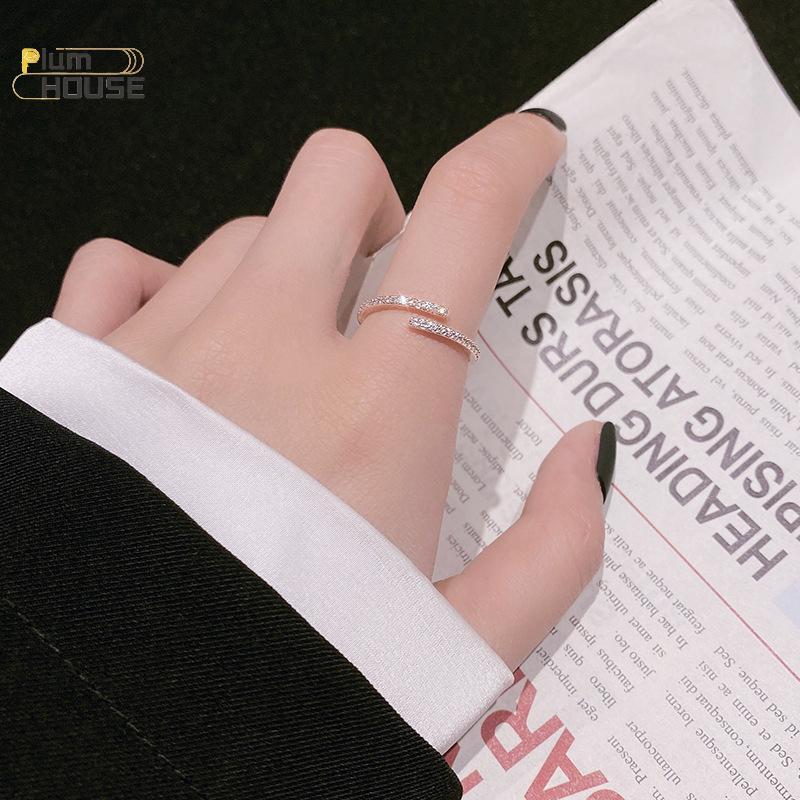 PlumHOUSE Mới Tối Giản Mỏng Nhẫn Nữ Cưới Brilliant Cubic Zircon Chất Lượng Cao Đa Năng Nữ Nhẫn Trang Sức Quà Tặng VN