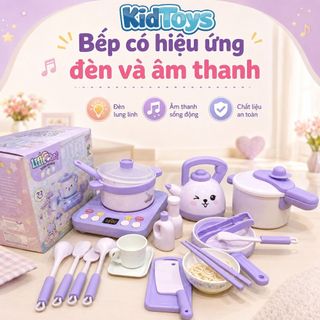 Bộ Đồ Chơi Nấu Ăn KidToys Có Đèn Nhạc - Mẫu Khủng Long Và Thỏ Tím Cho Bé Tập Làm Đầu Bếp