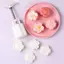 Luckyew 4 Cái / bộ Khuôn Bánh Trung Thu Hoa Anh Đào Hoa Họa Tiết Hoa Sakura Tem Tay Bấm Khuôn Pít Tông Bánh Ngọt Dụng Cụ TQ