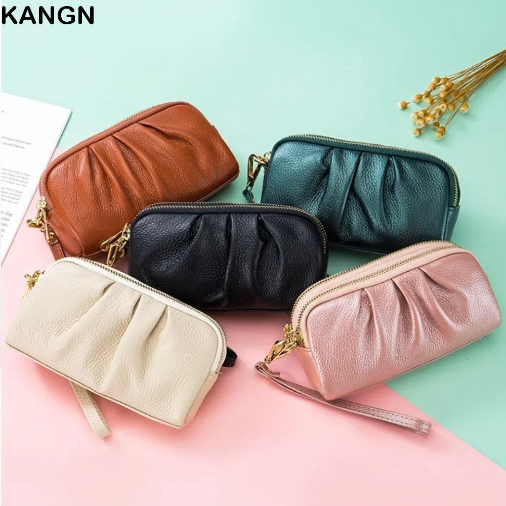 Ví điện thoại KANGN, Ví nữ đa chức năng bằng da PU, Ví đựng tiền xu dung tích lớn có khóa kéo dài