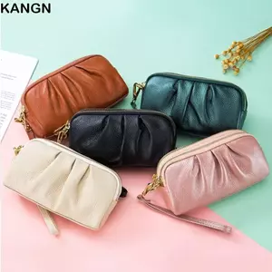 Ví điện thoại KANGN, Ví nữ đa chức năng bằng da PU, Ví đựng tiền xu dung tích lớn có khóa kéo dài