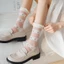 Tất lưới hoa & Cotton Kawaii, tất Pastel dễ thương cho bé gái