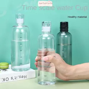 Cốc Uống ITRUMPET, Bình Nước Timescale 500 / 750ML, Cốc Cà Phê Trà Trong Suốt Chống Rò Rỉ Di Động Cho Học Sinh