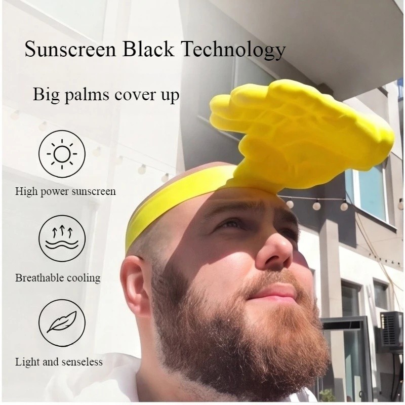 Sáng Tạo Mới Palm Sun Hat Ngộ nghĩnh Hình Tay Đầu Chống Tia UV Mũ Mùa Hè Ngoài Trời