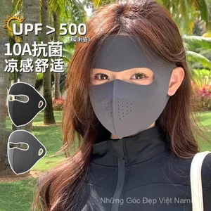 Mặt nạ chống nắng cảm giác băng mùa hè Nữ chống tia cực tím Lái xe bảo vệ mặt Gini Ice Silk Che nắng Mặt nạ mỏng