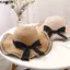 KANGN Bowtie Mũ ngư dân, Mũ chống nắng nữ có thể gập lại mùa hè, Mũ rơm thời trang thông thường Mũ đi biển du lịch