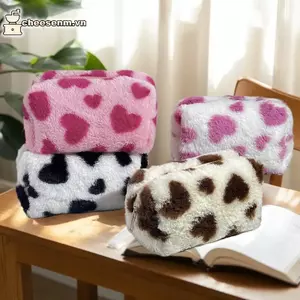 Cheenm Dễ Thương Họa Tiết Trái Tim Ngọt Ngào Sang Trọng Hộp Đựng Bút Chì Nữ Tính Dung Tích Lớn Túi Đựng Mỹ Phẩm Du Lịch Di Động Túi Bảo Quản Người Tổ Chức Quà Tặng VN