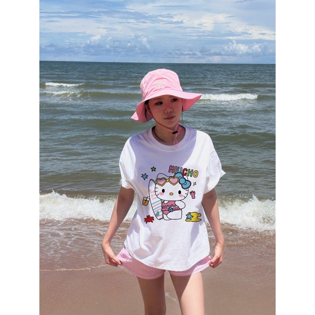 （Giao hàng 24h）Angela Phụ nữ oversize Áo thun in hoa  Kiểu dáng rộng rãi Vải mềm mại Có nhiều màu sắc để lựa chọnDY11