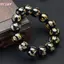 HFSHY Phật Giáo Tây Tạng Sáu Từ Mantra Vòng Tay Nam Nữ Bla Obsidian Bùa Hộ Mệnh Luy Lắc Tay Trang Sức Có Hộp Quà VN