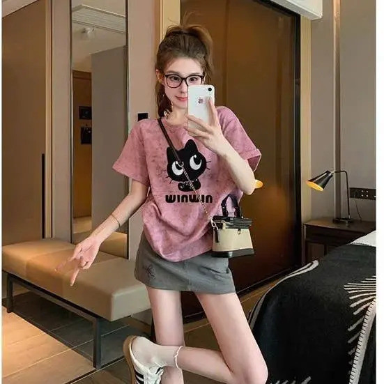 VN Thích hợp cho áo thun Cotton dáng rộng mùa hè
