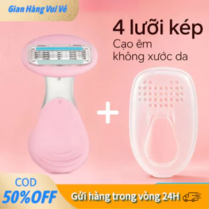 Dao Cạo Lông Nữ Cao Cấp 4 Lưỡi Kép - Cạo Sát & Êm Ái, Đầu Bơ Dưỡng Da, Cho Da Nhạy Cảm
