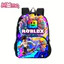 Ba lô dung lượng lớn in họa tiết trò chơi Roblox có túi vá cho học sinh trường học