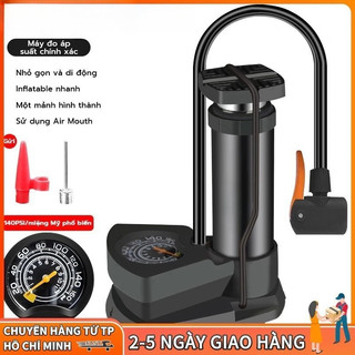 Bơm xe máy xe đạp nhỏ gọn đầu van đa năng , có đồng hồ đo áp suất chuyên dụng cho ô tô xe máy xe đạp