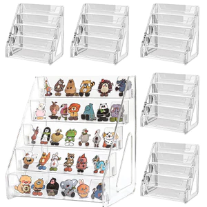 Mới 3 / 5 Tầng Acrylic Bước Hiển Thị Giá Để Bàn Trong Suốt Hộp Bảo Quản Cho Huy Hiệu Standee Anime Ngoại Vi