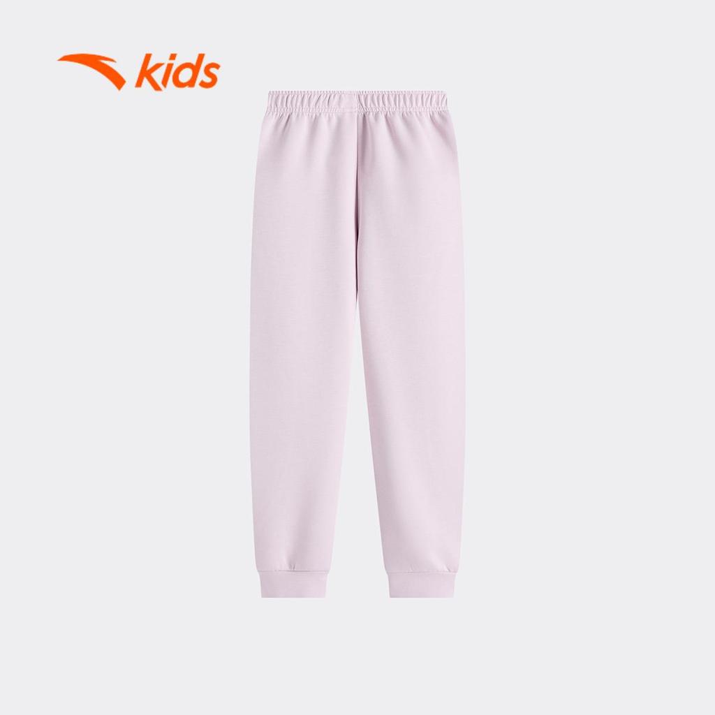 ANTA Kids Quần Nỉ Jogger Dài Bé gái 362547735U – Mềm, Ấm, Bo Gấu, Co Giãn, Thoải Mái Mặc Hằng Ngày