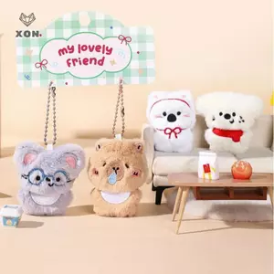 1 Cặp Móc Khóa Chó Sang Trọng Dễ Thương Búp Bê Động Vật Mặt Dây Chuyền Móc Khóa Dành Cho Nữ Bé Gái Hoạt Hình Schoolbag Ba Lô Mặt Dây Chuyền Quà Tặng Quyến Rũ [Mina]
