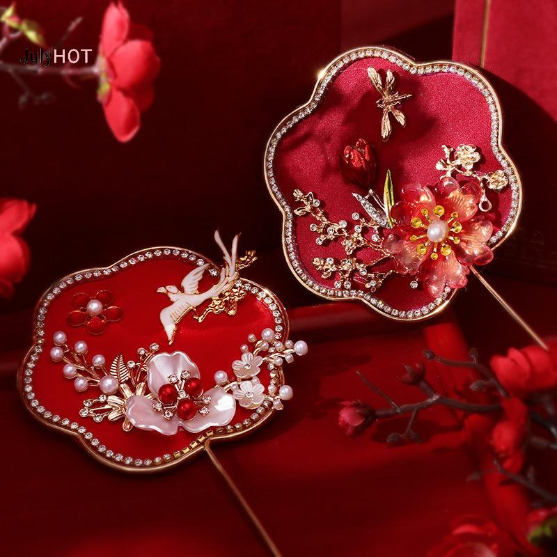 JULYHOT Trung Quốc Retro Chúc May Mắn Quạt Cưới Cầm Tay Hoa Quạt Có sels Cổ Tinh Tế Mặt Dây Chuyền Quà Tặng Massivedeals