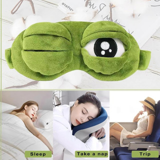 NICOLOO Ngủ Sang Trọng, Thoáng Khí Che Bóng Hoạt Hình Sang Trọng Ếch Ngủ Mắt, Màu Xanh Đáng Yêu Mắt To Ngủ Thân Thiện Với Da Giấc Mơ Đêm