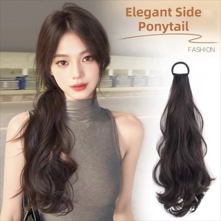 Tóc giả tổng hợp YONDR Đuôi ngựa, Sức sống với dây cao su Tóc đuôi ngựa gợn sóng dài, Phụ kiện tóc Chịu nhiệt Độ đàn hồi cao Dây buộc tóc mềm mại cho trẻ em và phụ nữ