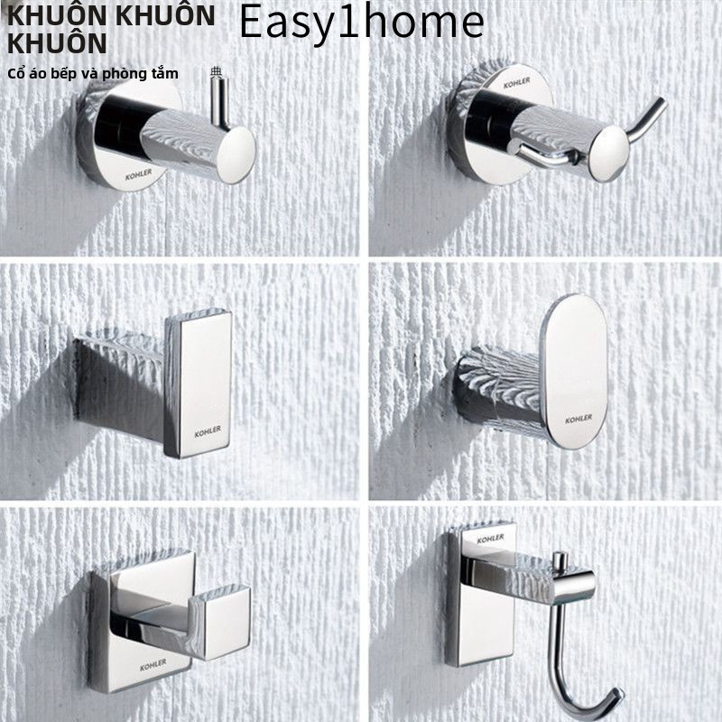【 KOHLER 】Giá treo quần áo bằng thép không gỉ 304 cho phòng tắm cổ điển, móc đơn gắn tường có hóa đơn