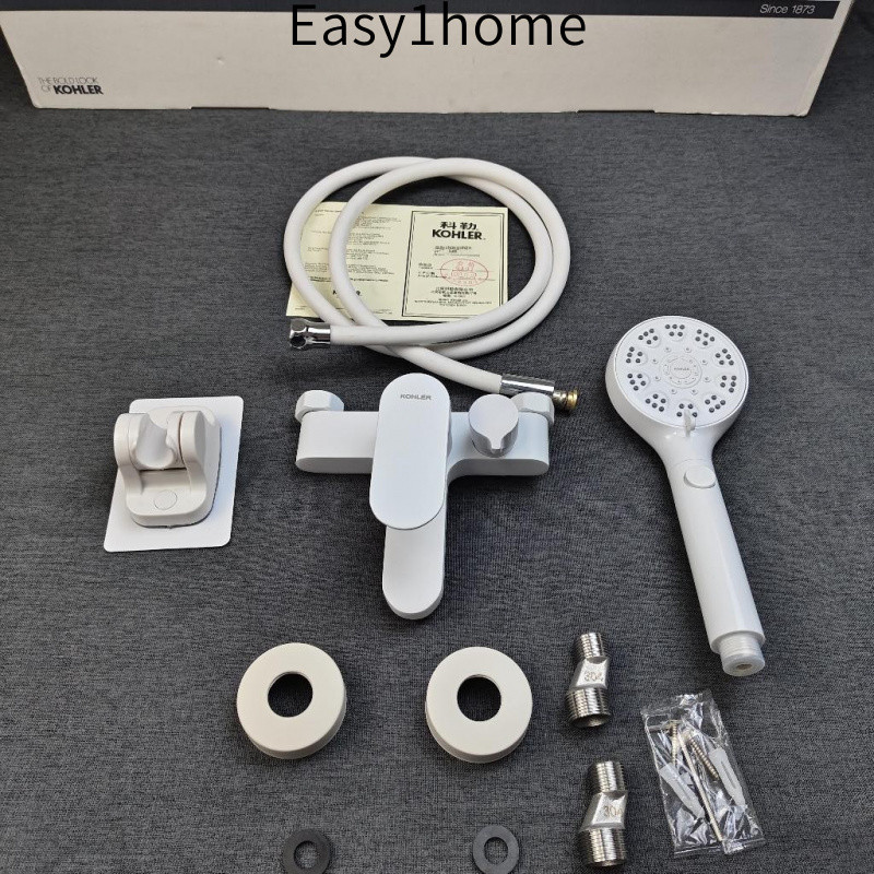 【KOHLER】Vòi sen, vòi sen trộn, van trộn màu trắng, van trộn đồng toàn bộ, vòi nước nóng lạnh, công tắc trộn phòng tắm, b