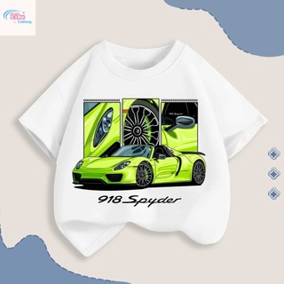 Áo thun ngắn tay cá tính in hình ô tô dành cho bé trai, rất thích hợp để mặc ngoài các loại trang phục khác