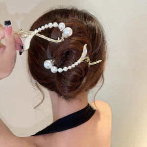 Ánh Sáng Sang Trọng Ngọc Trai Đuôi Cá Kẹp Tóc Kẹp Tóc Ếch Khóa Nữ Cao Cấp Đầu Lưng Tóc Dụng Cụ Tiện Dụng Kẹp Mũ Đội Đầu Hợp Thời Trang