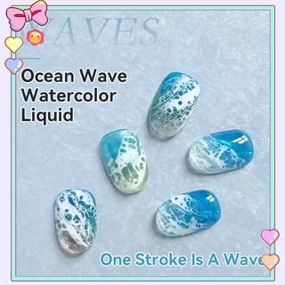 [beautifulhome] Nail Art Ocean Wave Blooming Gel Polish 10ml Chất lỏng trắng có tác dụng lan truyền Tạo hoa văn độc đáo cho Salon làm móng tay [làm đẹp]