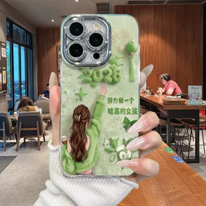 Ốp lưng điện thoại cô gái vui vẻ giá khuyến mãi phù hợp với iPhone16 15 14 13 12 11Pro Max 7 8Plus X XS BFJKYS053