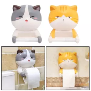Exhila Mèo Con Hình Khăn Giấy Treo Tường Có Thể Gắn Được Cuộn Tổ Chức Trang Trí Cho Nhà Vệ Sinh