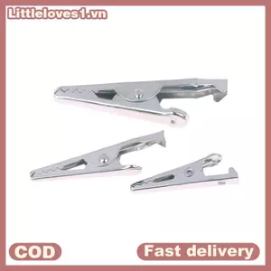 Littleloves1 50 Chiếc Mini Cá Sấu Kẹp Mini Bạc Kim Loại Cá Sấu Kẹp 28 Mm 35 Mm 45 Mm Để Thử Điện Để Kiểm Tra Pin VN