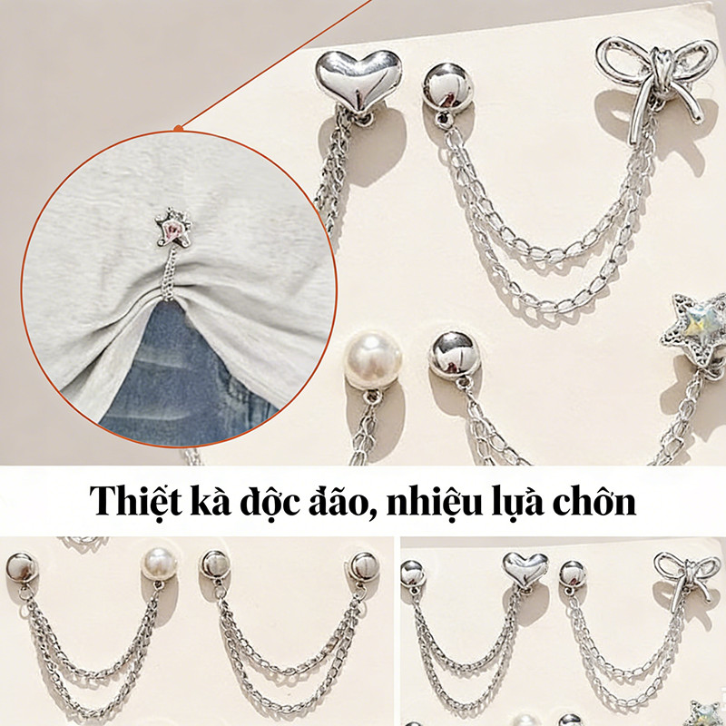 Kẹp Cộ Nam Châm Quần, Kẹp Thu Gọn Chân Quần, Phụ Kiện Trang Phục Phong Cách Ngầu Ngọt