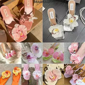 BRBRAA 1 Cặp Khóa Giày Hoa Bướm Cổ Tích Thái Lan, Thiết Kế Cá Tính Mô Phỏng Coloful Phalaenopsis Xăng đan Hoa, Trang Trí Phụ Kiện Giày Hoa Ngọt Ngào Trên