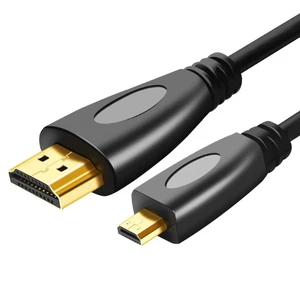 Sẵn sàng giao hàng Cáp Micro HDMI Male sang HDMI Male 1,5m mạ vàng cho điện thoại di động, máy ảnh, GoPro
