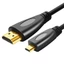 Sẵn sàng giao hàng Cáp Micro HDMI Male sang HDMI Male 1,5m mạ vàng cho điện thoại di động, máy ảnh, GoPro