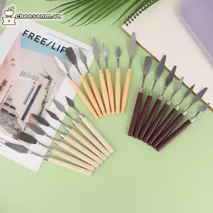 Cheenm 7 Chiếc Thép Không Gỉ Tranh Sơn Dầu Dao Nghệ Sĩ Thủ Công Thìa Bảng Trộn Cạp Nghệ Thuật Dụng Cụ VN