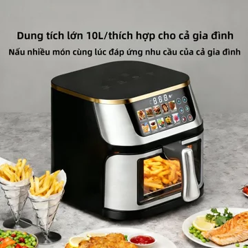 Mẫu Mới Air fryer Nồi chiên không dầu đa chức năng, nồi chiên điện dung tích lớn, màn hình màu, lò nướng chiên không dầu