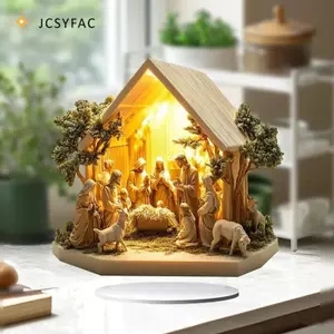 JCSYFAC Trang Trí Máy Tính Để Bàn Tượng Gia Đình Chúa Giêsu Cây Sự Sống Sơ Sinh Acrylic Tấm Phẳng Để Bàn Trang Trí Đồ Trang Trí Cho Trang Trí Nhà Mới