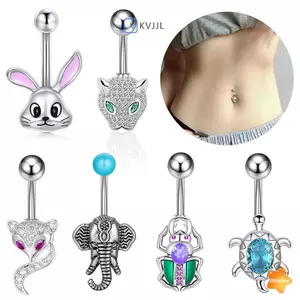 Thời Trang Pha Lê Trái Tim Bụng Nút Nhẫn Trang Sức Dành Cho Nữ Thép Không Gỉ Zircon Rốn Nhẫn Body Piercings Phụ Kiện Mới