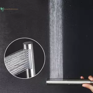 BeautifulHomeA Thép Không Gỉ Hình Trụ Cầm Tay Tăng Áp Đầu Tắm Khách Sạn Nhà Phòng Tắm Đa Năng Đầu Tắm VN