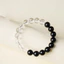 Vòng tay pha lê trắng Obsidian - Handmade Dân tộc Retro - Tùy chọn miếng đệm kích thước 6 / 8 / 10 / 12mm - Vòng tay đính cườm Unisex