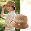Mũ chống nắng NICOLOO, Mũ xô thoáng khí trang trí hoa, Mũ chống nắng rỗng vành lăn chống nắng