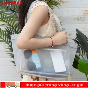 Túi đeo vai SAVORBOX, Túi đi biển trong suốt dung tích lớn, Túi đựng đồ trang điểm rỗng đa chức năng dành cho nữ