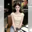 Áo sơ mi ve áo búp bê hẹp kiểu Pháp dành cho nữ Mùa hè Phong cách mới Phong cách Hàn Quốc thon gọn hơn Nhìn phù hợp