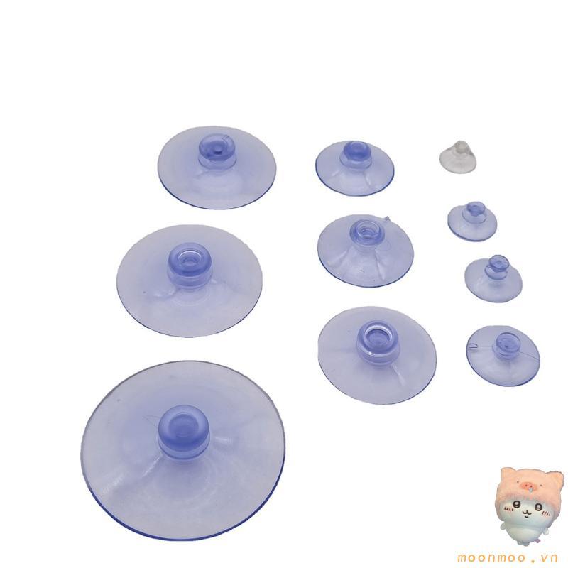 Mặt Trăng 50 Chiếc Ly Hút Trong Suốt Không Móc Đầu Nấm Hút Miếng Lót Nhựa Pvc Hút Cho Bàn Kính Có Thể Tái Sử Dụng