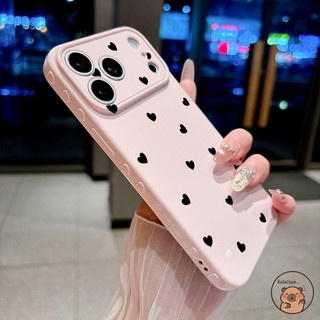Dành Cho OPPO Reno 15F 15 FS 15C 14 13 11 9 Pro Max Mini 8 8Z 7Z 7 Lite Ốp Điện Thoại Quan Sát Lớn Bên Cửa Sổ Màu Đen Tình Yêu Trái Tim Yêu Đơn Giản Hồng Vàng Trong Suốt Vỏ Mềm