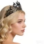 PYCOU Moon Tiara, Màu Đen Phong Cách Vintage Vương Miện Nữ Hoàng, Tóc Đậm Phụ Kiện Trang Sức Thanh Lịch Thiết Kế Sang Trọng Ngôi Sao Mũ Đội Đầu Nữ